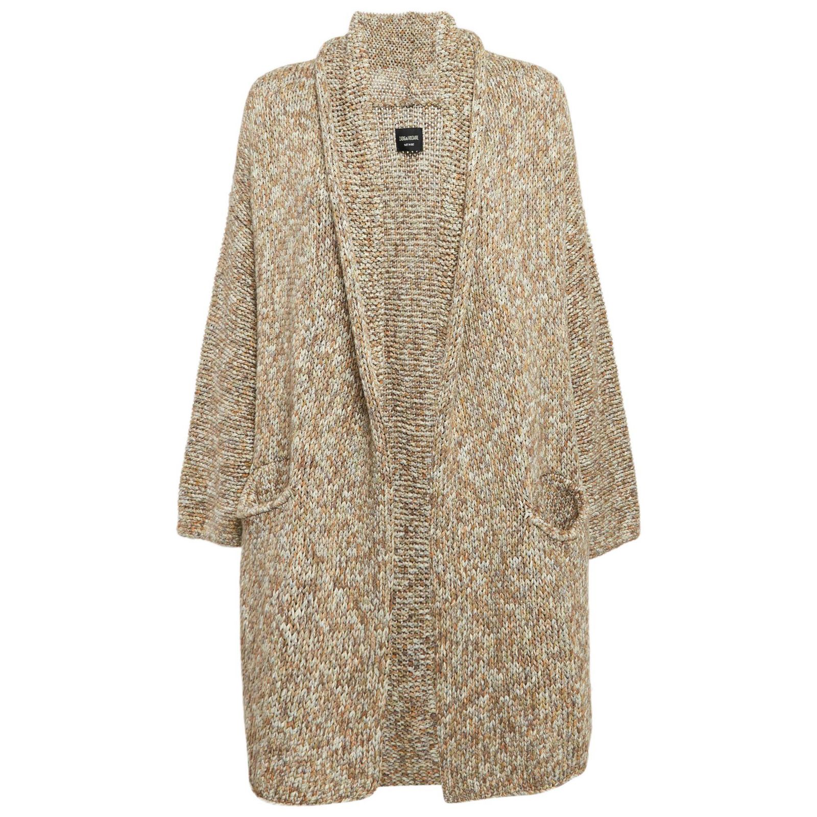 Pre-Owned Zadig & Voltaire Women's Pre-Owned Zadig and Voltaire Brown Cotton Rib Knit Mia Cardigan