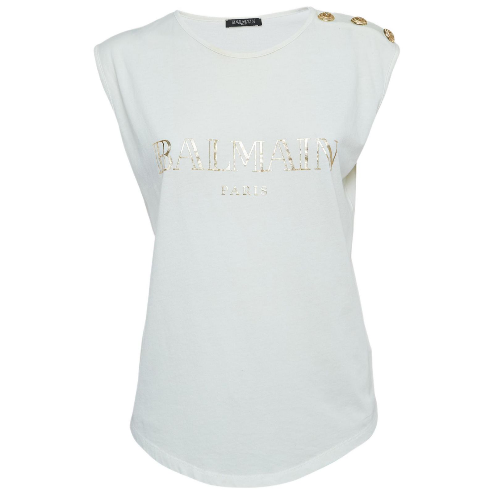 Женский хлопковый топ Balmain белый б/у