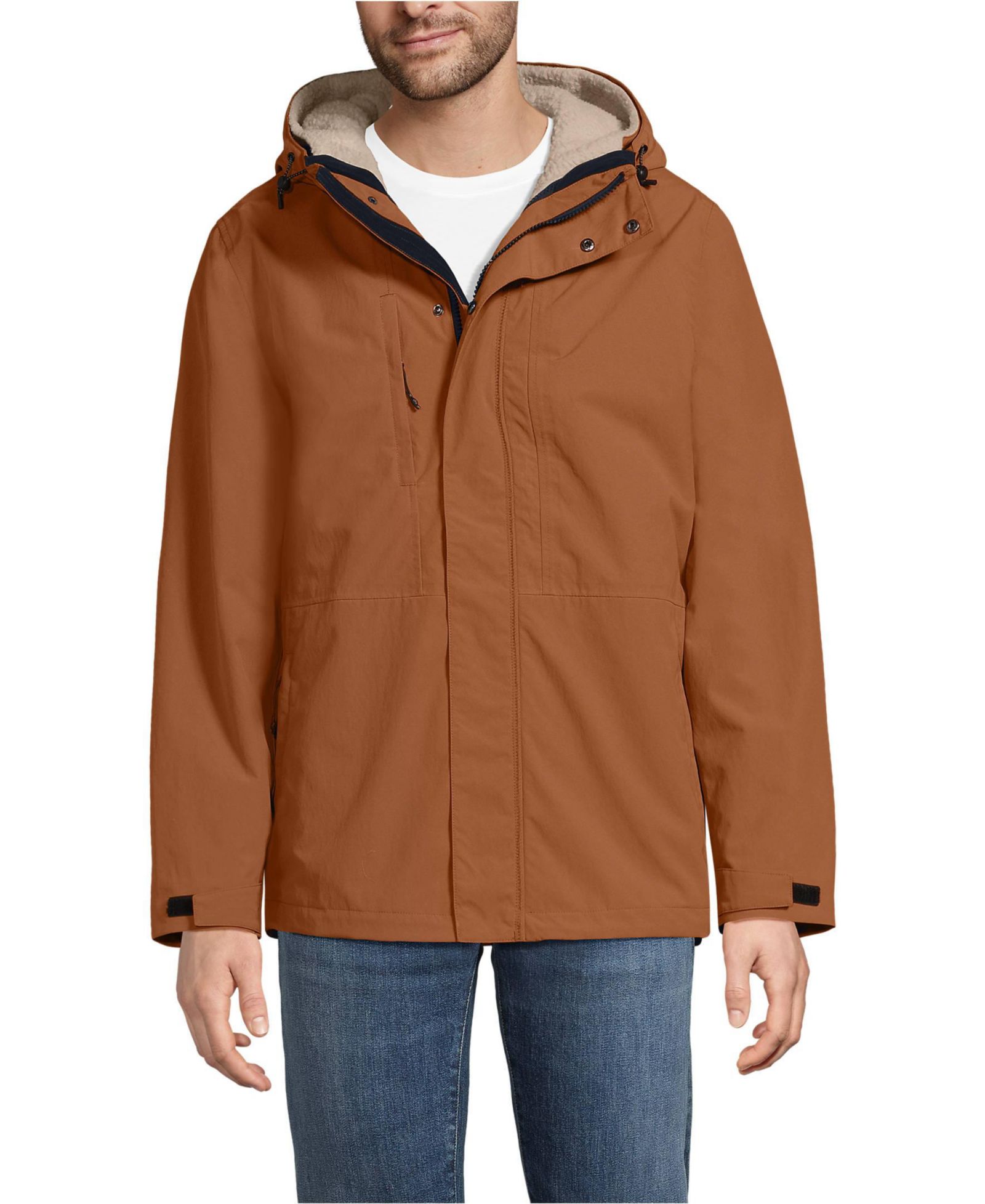 Lands' End Men's Squall 3 in 1 High Pile Lined Jacket