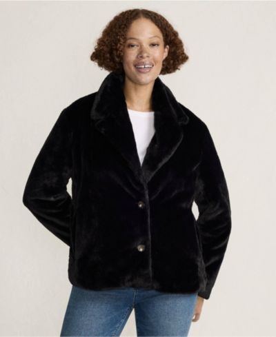 Lands' End Women's Faux Fur Jacket
