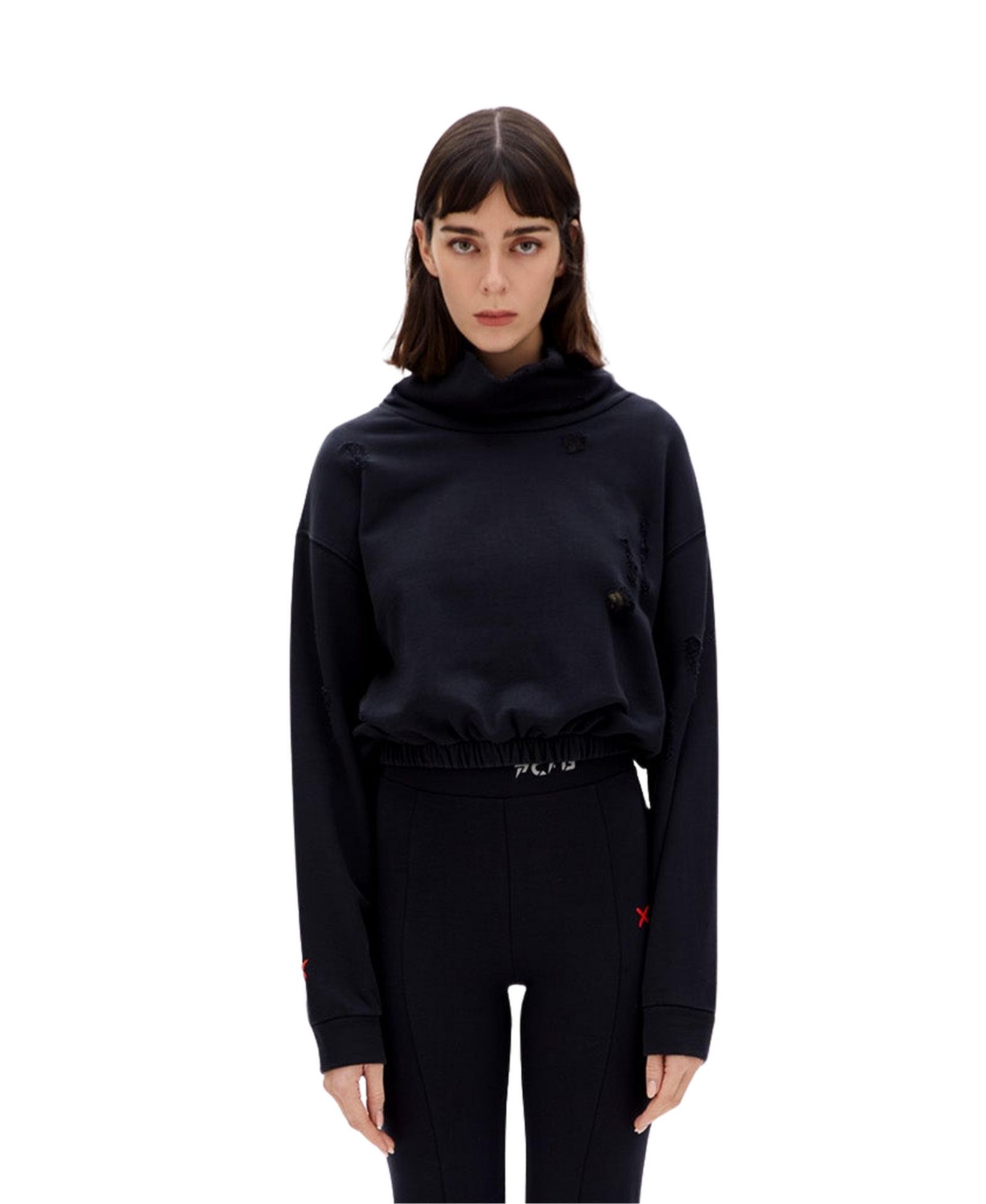 Женский свитшот PCFG Cotton Destroyed High Neck