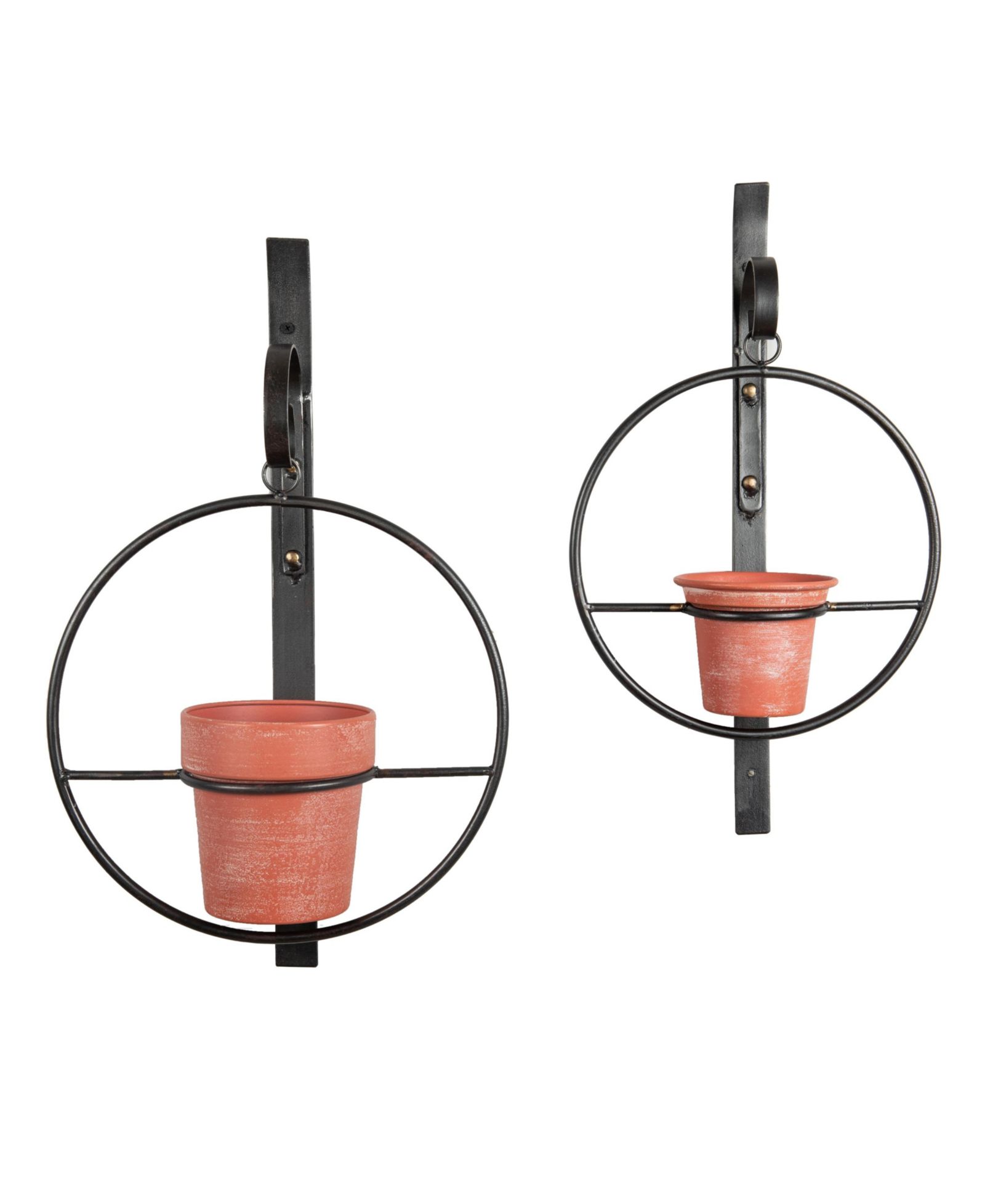 Danya B Tivoli 2-Piece Metal Hanging Planter Set