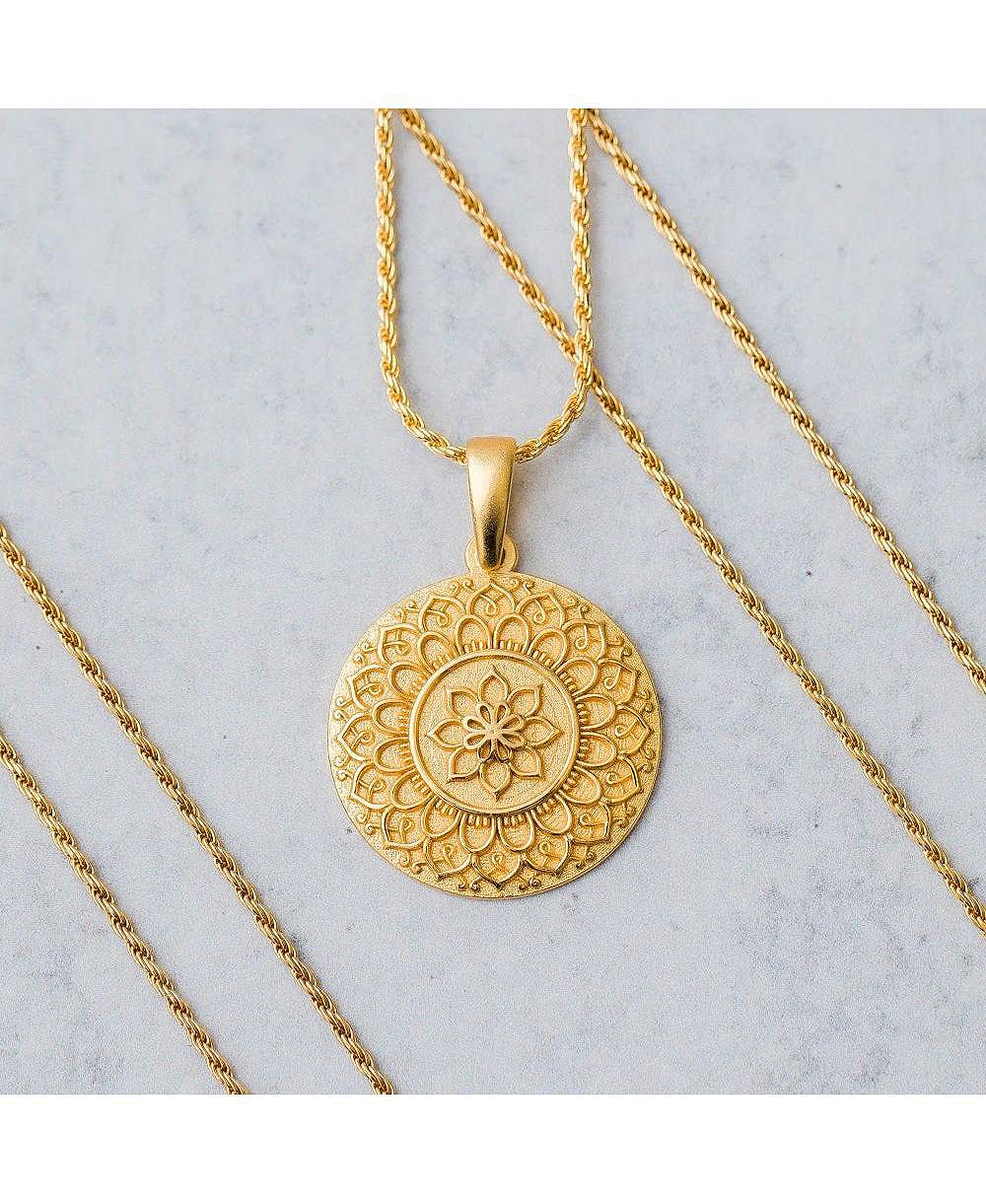 Ожерелье Mantra Am Strong And Powerful Gold