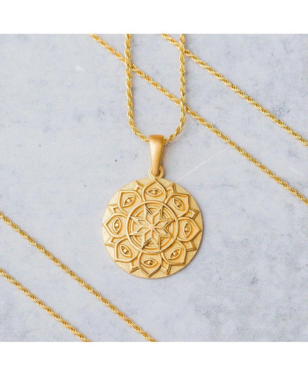 Mantra Mandala I Am Supported And Protected Gold / Original ожерелье