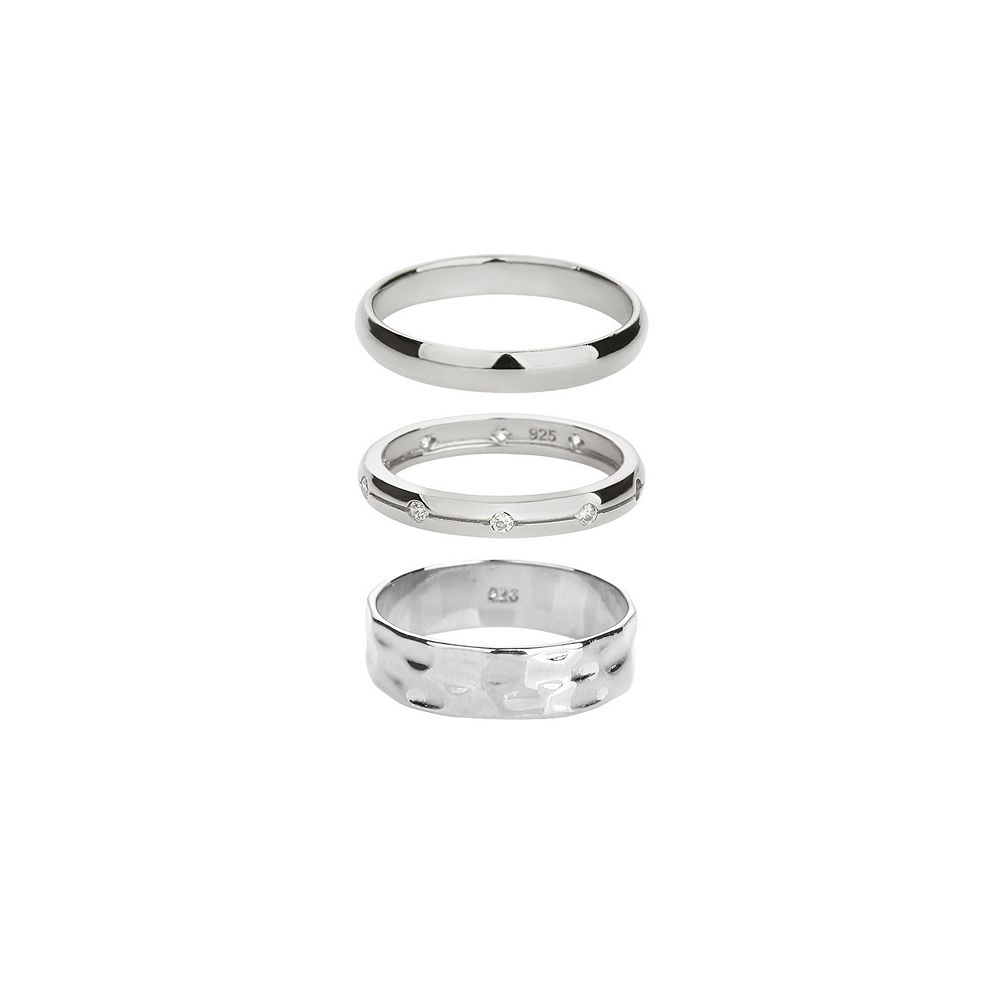 Bearfruit Jewelry 18K Gold Plated Sterling Silver Sleek and Chic Ring Set Holiday Gift Idea
