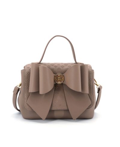 LIKE DREAMS Noble Cross-Bow Embossed Small Satchel Bag