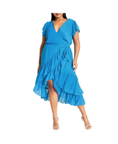 CITY CHIC Женское миди платье с многослойными воланами Plus Size