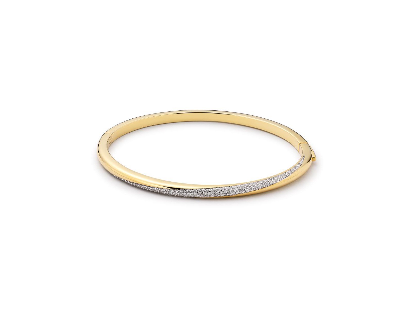 Ana Luisa Kira браслет-бэнгл с кубическим цирконием, покрытие 14K Gold