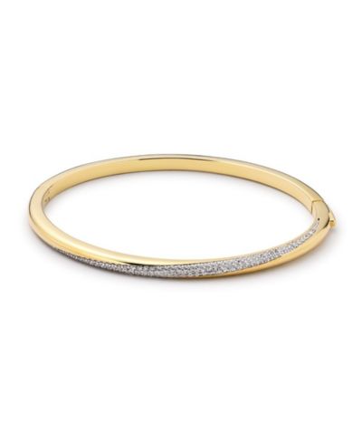 Ana Luisa Kira браслет-бэнгл с кубическим цирконием, покрытие 14K Gold