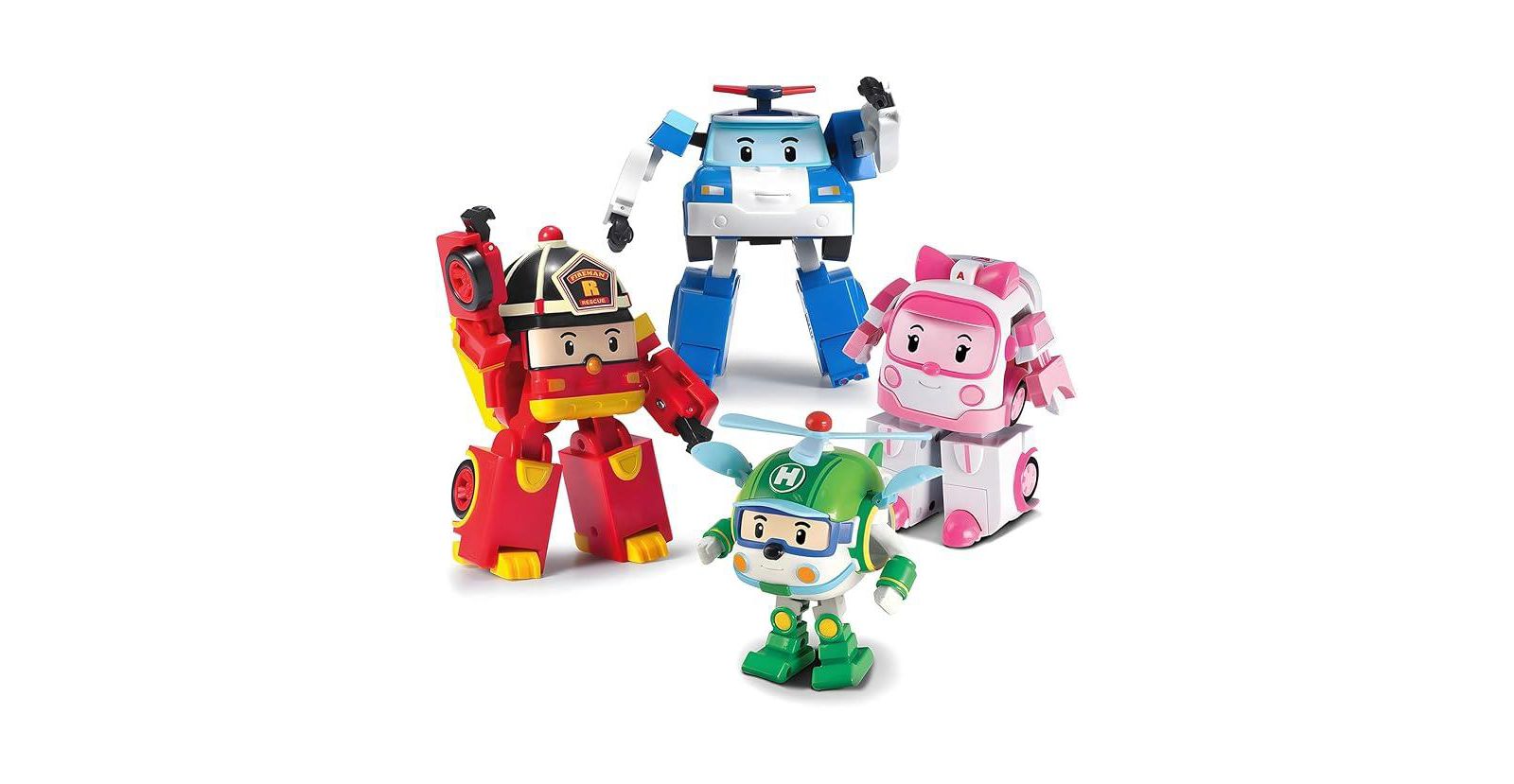 Набор роботов Robocar Poli 4 шт. (Poli, Roy, Amber, Helly) Rescue Team