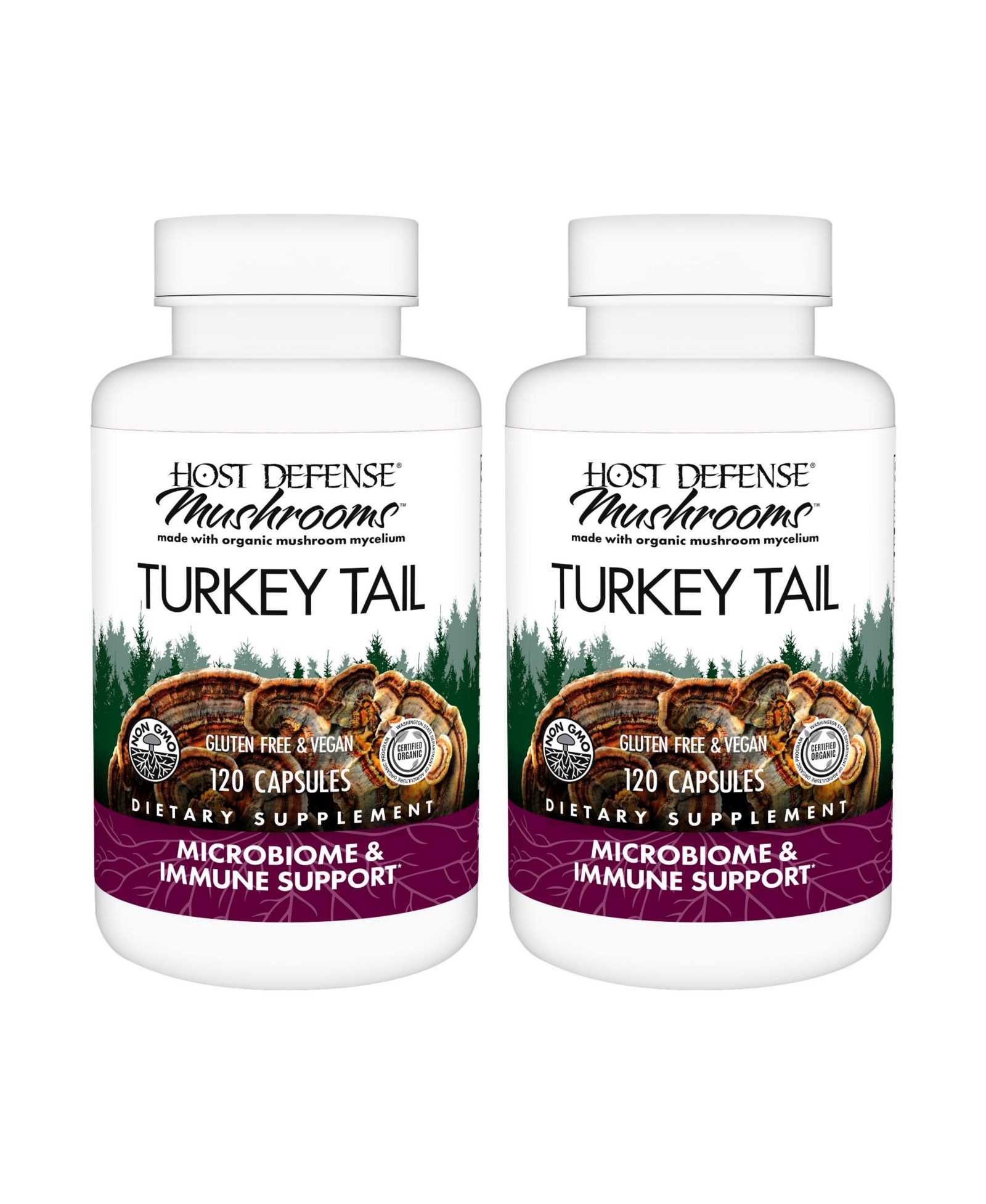 Капсулы Host Defense Turkey Tail, 240 шт (2 упаковки по 120 шт)