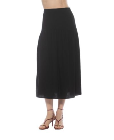 Женская миди-юбка Alexia Admor Michel Dropped Waist Shirred