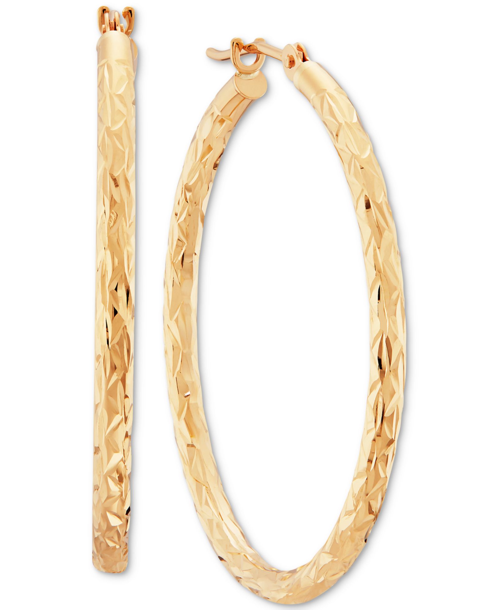 Серьги-кольца Round Tube в 10k gold, 30mm