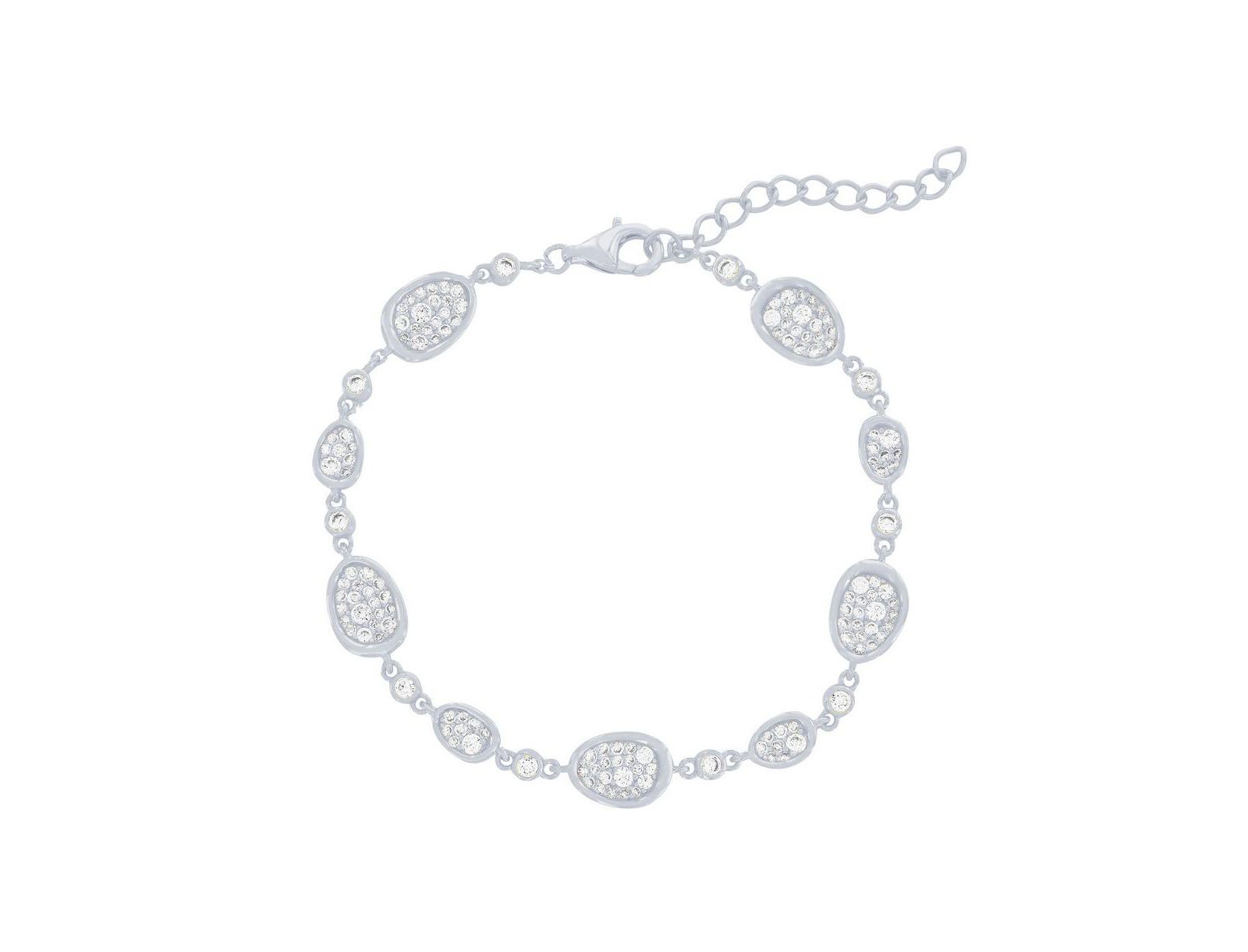 Simona Sterling , Irregular-Shaped Pave CZ Bracelet
