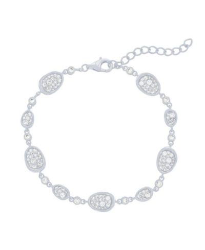 Simona Sterling , Irregular-Shaped Pave CZ Bracelet