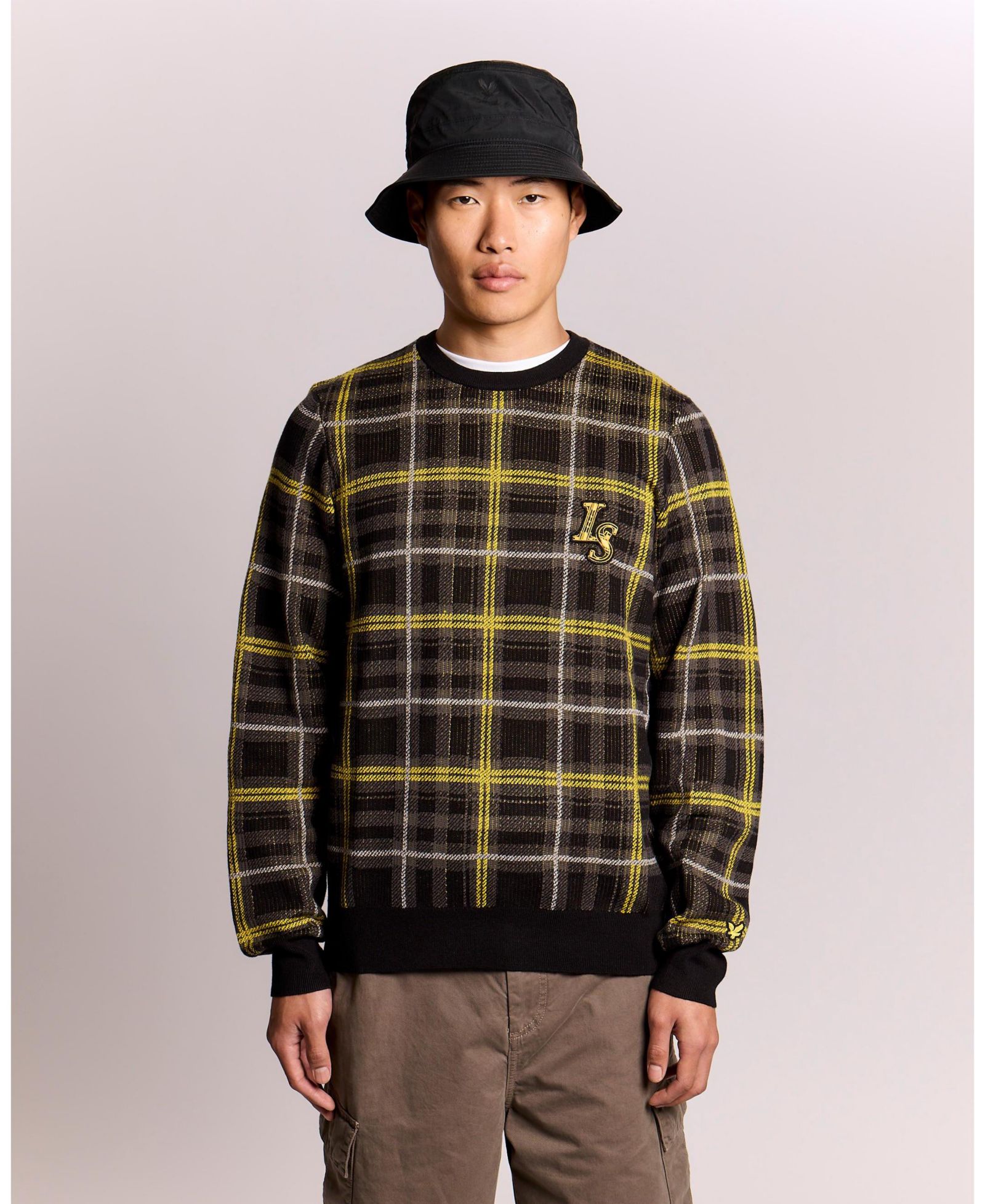 Мужской джемпер Lyle & Scott Ribbed Jacquard Tartan Crew Neck