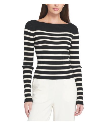 Женский джемпер ELLE Collection Women's Fine Gauge Light Weight Striped Sweater