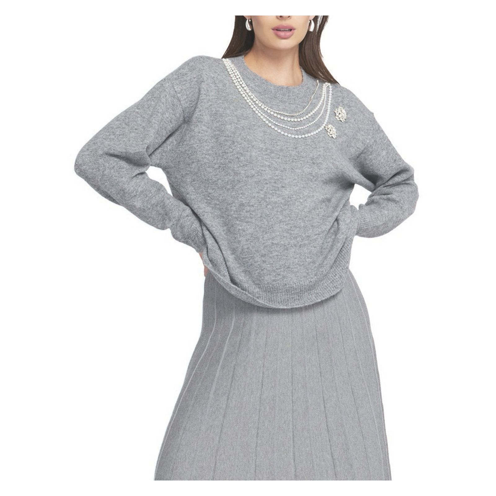 ELLE Collection Women's Embellished Sweater Pullover