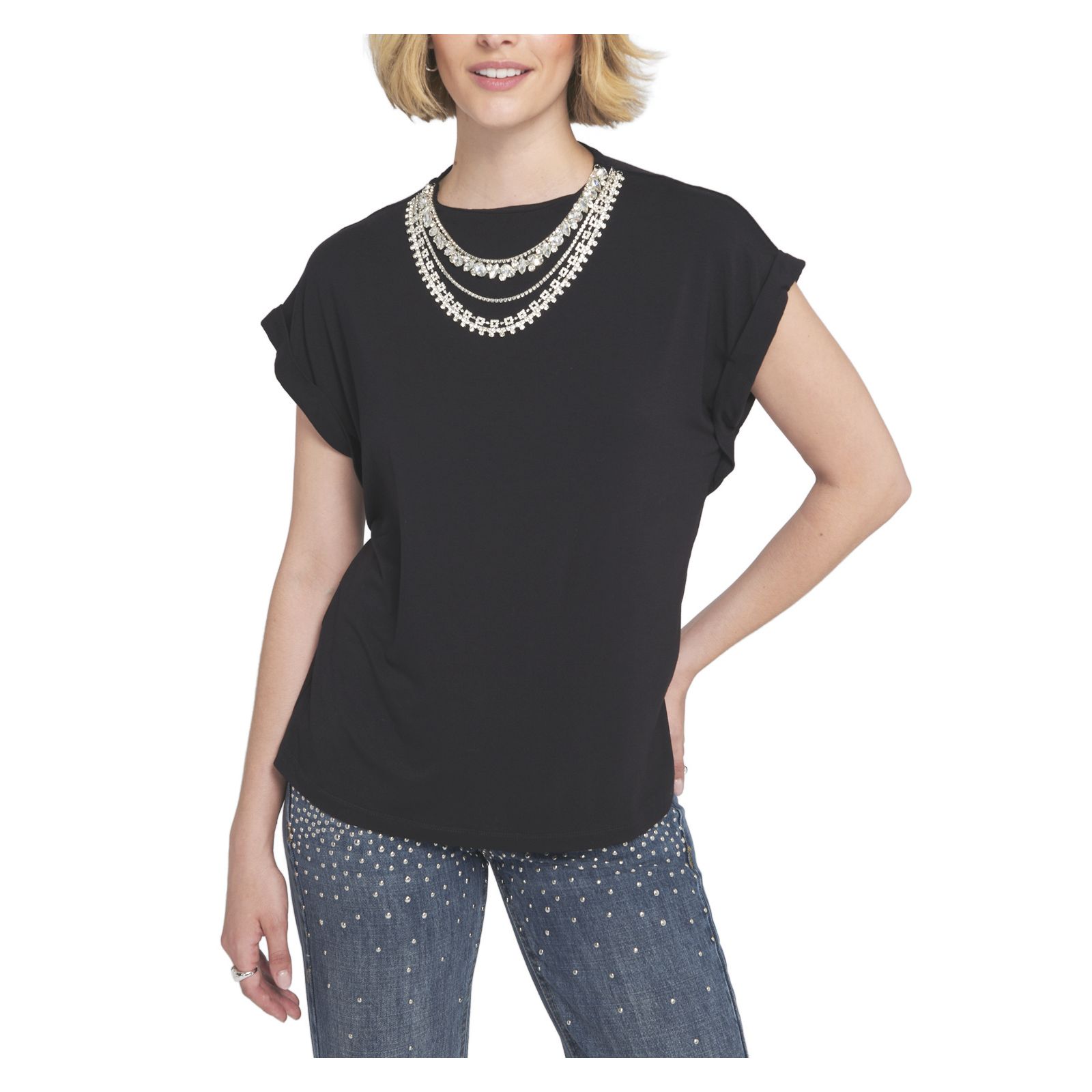 ELLE Collection Женский топ с украшениями и ожерельем
