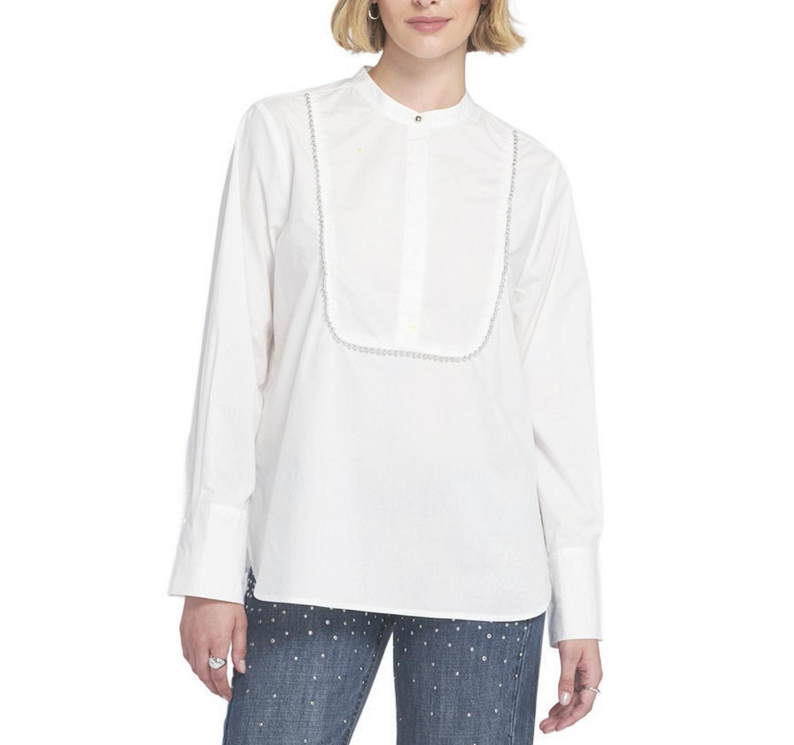 Женская блузка ELLE Collection Beaded Shirt Blouse Top