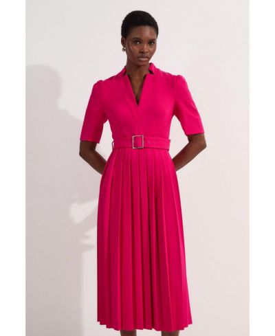 Женское платье миди Karen Millen Structured Crepe с поясом