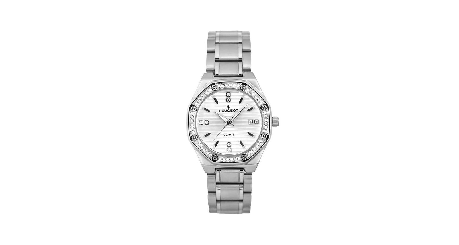 Часы Peugeot Women's серебряные с шестигранным корпусом, 32mm
