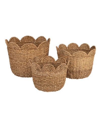Корзины Storied Home Braided Bankuan and Rattan Set of 3