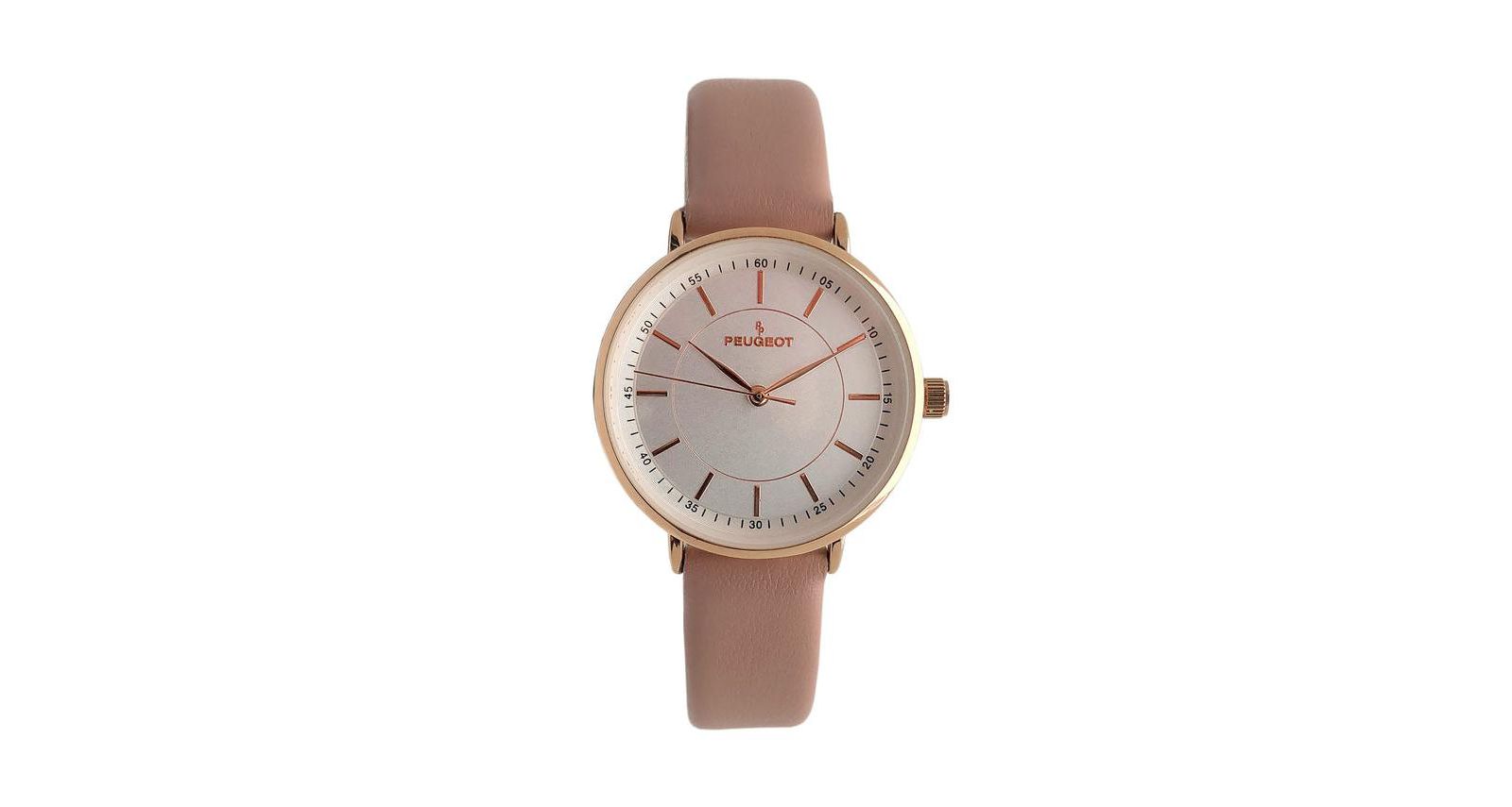 Peugeot Women's 30mm Pink Modern Calfskin Leather Strap Watch