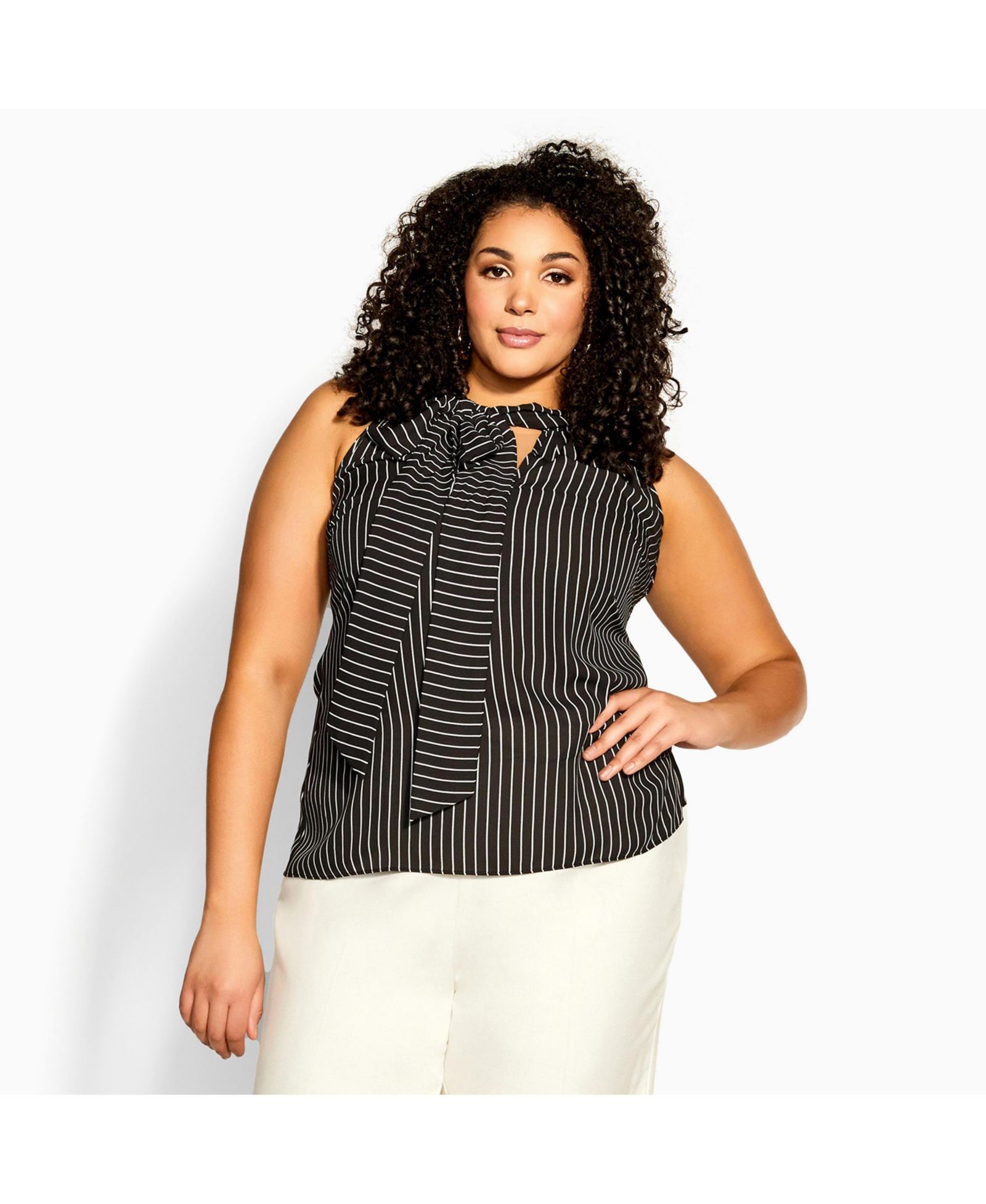 CITY CHIC Plus Size топ Mia в полоску