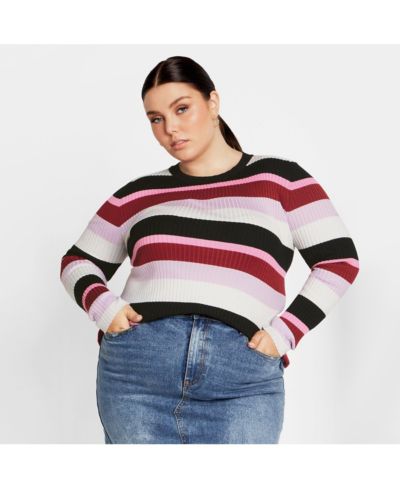 Женский свитер CITY CHIC Plus Size 70's Stripe