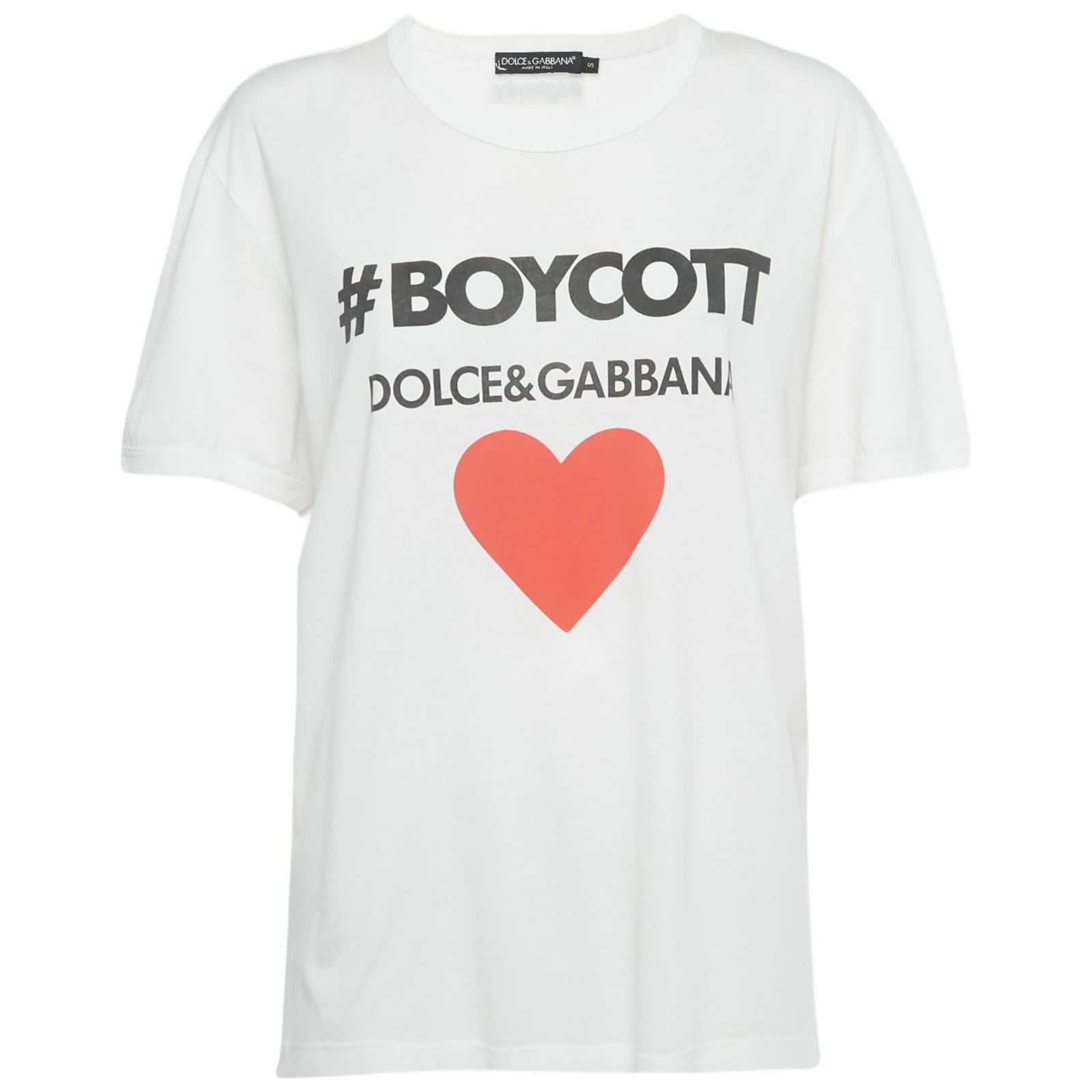 Pre-Owned Dolce & Gabbana Women's Boycott Logo Print Cotton T-Shirt