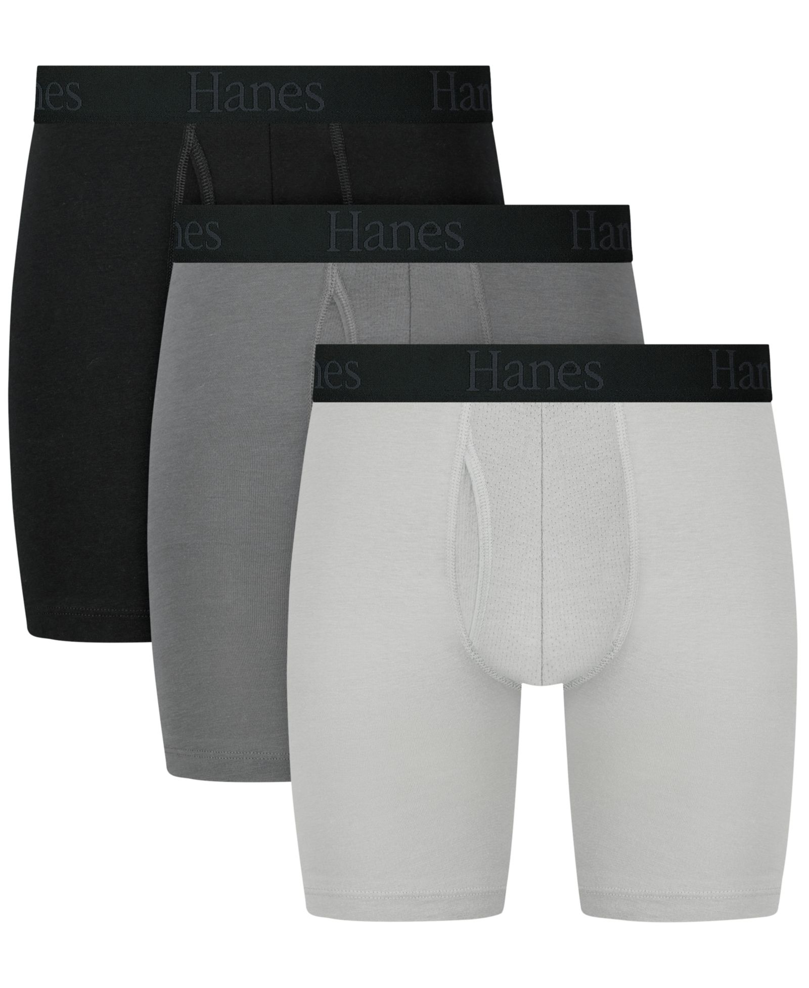 Hanes Men's Ultimate Comfort Flex Fit Long Leg Boxer Briefs, 3-Pack