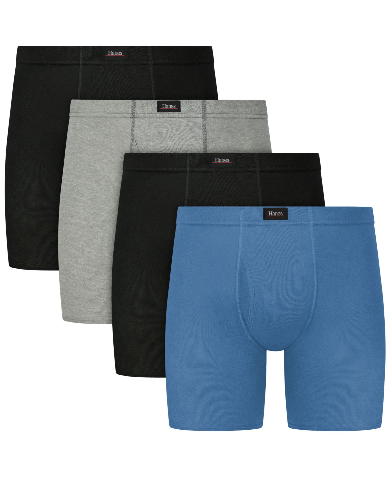 Hanes Мужские боксеры-брифы Ultimate Solid Cotton, 4 шт.