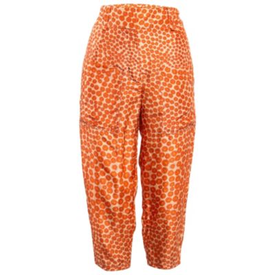 Pre-Owned Stella Mccartney Women's Orange Ditsy Floral Print Silk Trousers