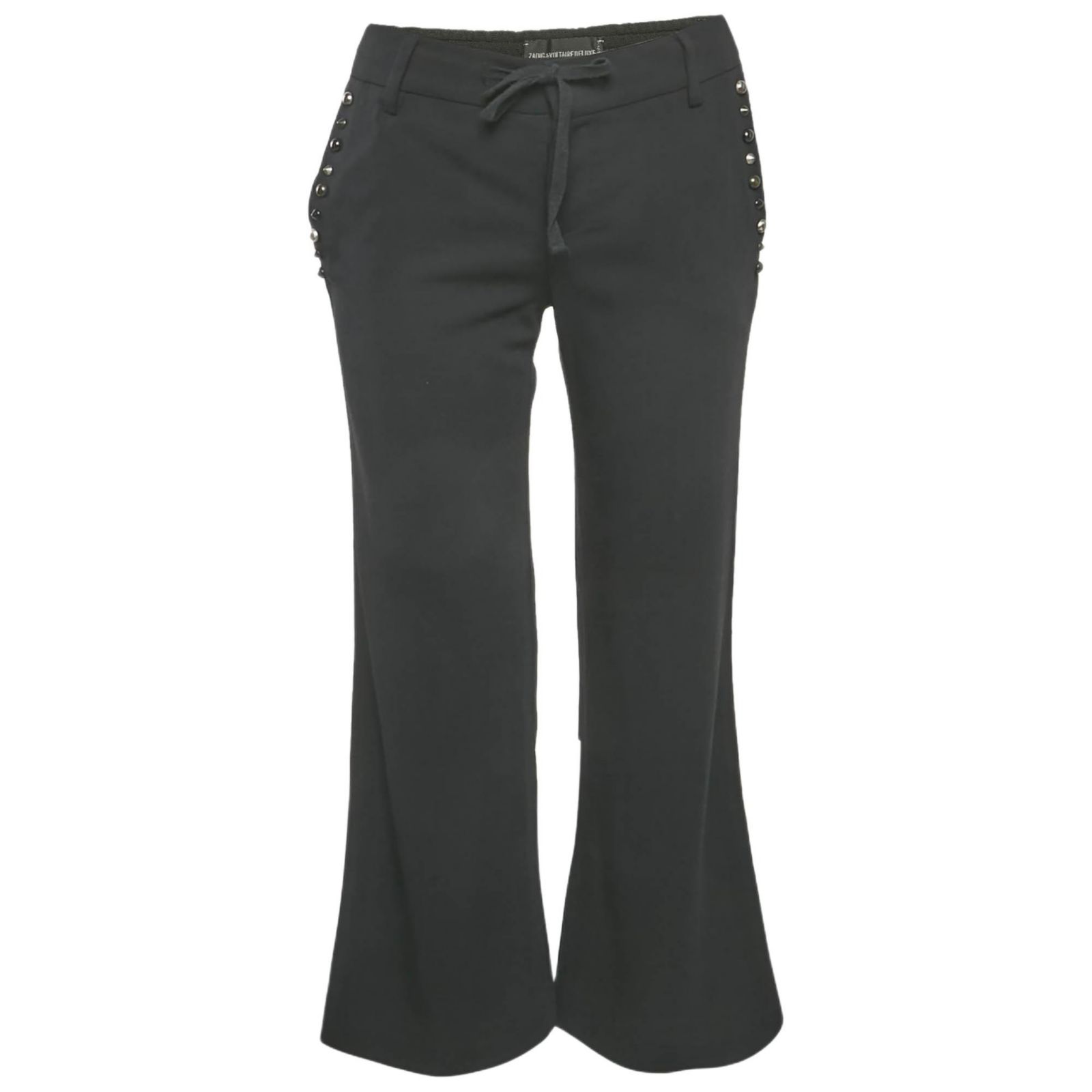 Pre-Owned Zadig & Voltaire Women's Deluxe Black Cotton Studded Pako Trousers