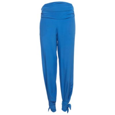 Pre-Owned Roberto Cavalli Women's Blue Silk Tie-Up Trousers