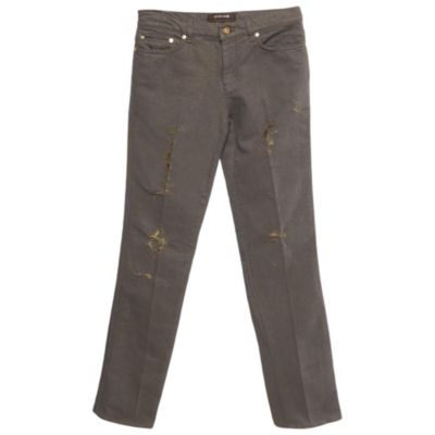Pre-Owned Roberto Cavalli Women's Denim Distressed Straight Leg Jeans