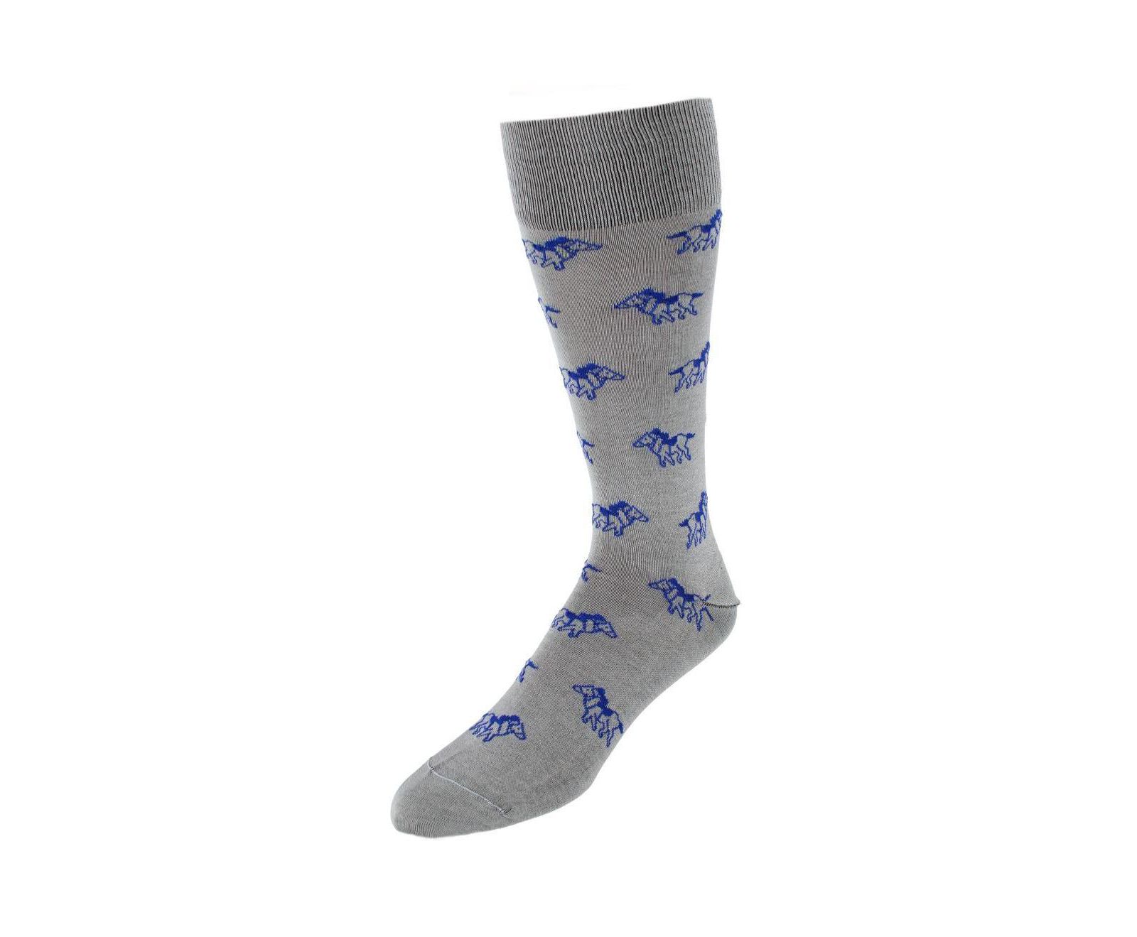 TRAFALGAR Men's The Winner Jockey and Horse Novelty Mid Calf Mercerized Cotton Sock (1 Pair)