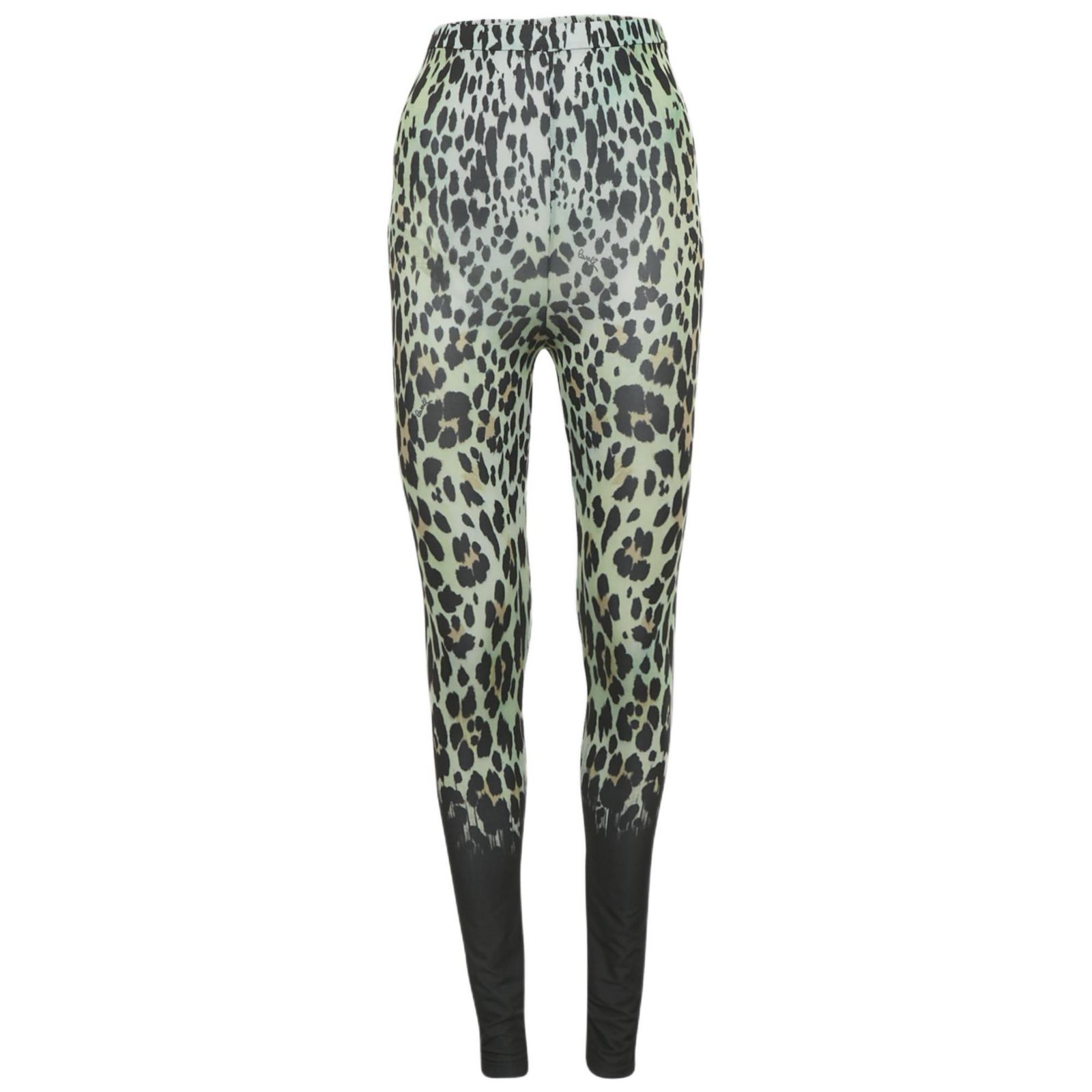 Pre-Owned Roberto Cavalli Women's Green Animal Print Jersey Leggings
