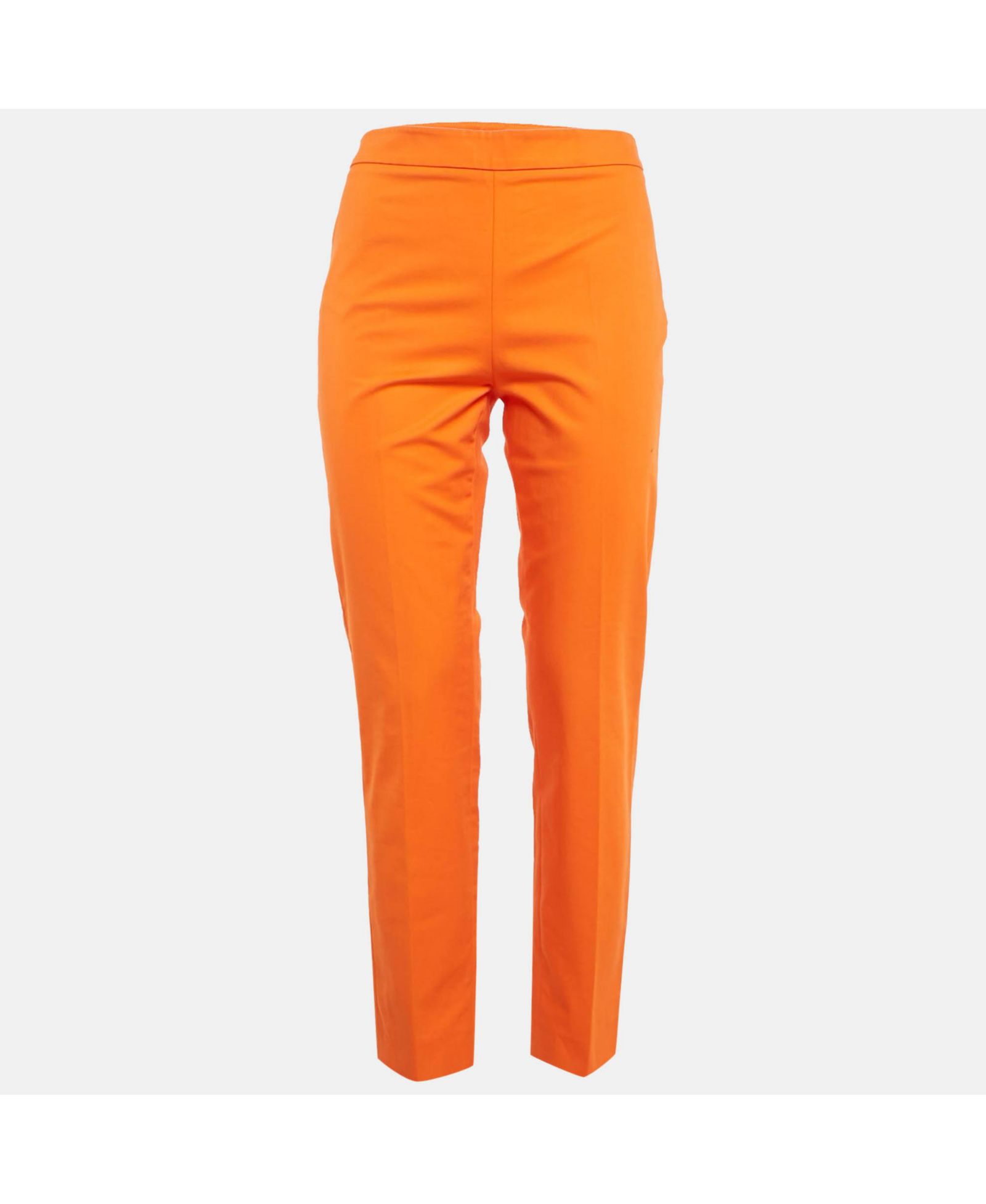 Pre-Owned Moschino Women's Couture Orange Cotton Regular Fit Trousers