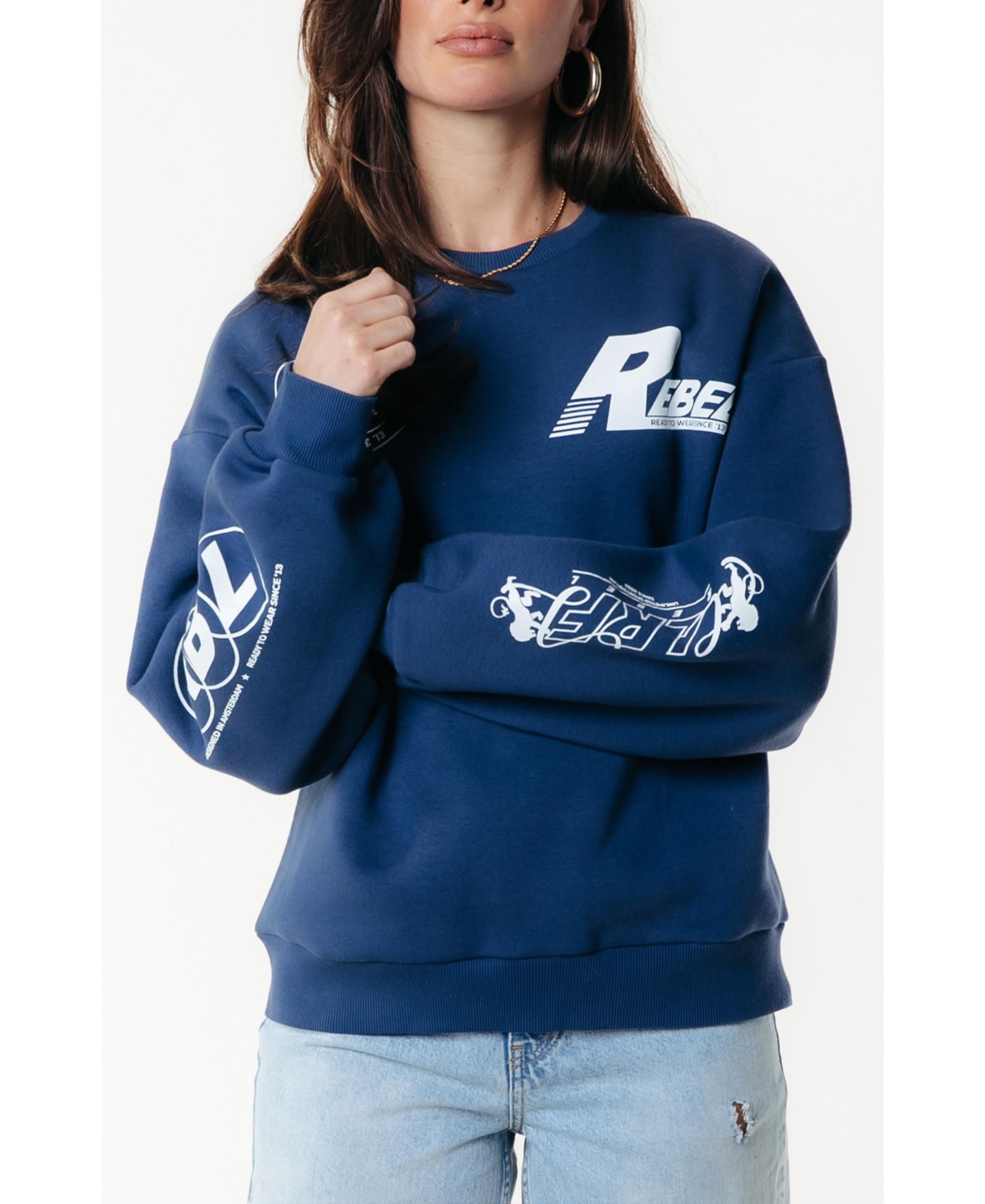 Женский свитшот Colourful Rebel Logos Dropped Shoulder
