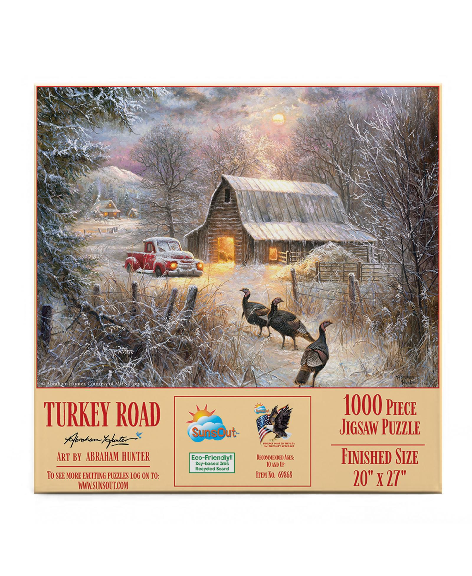 Sunsout Turkey Road Thanksgiving 1000-Piece Jigsaw Puzzle, Ages 15+