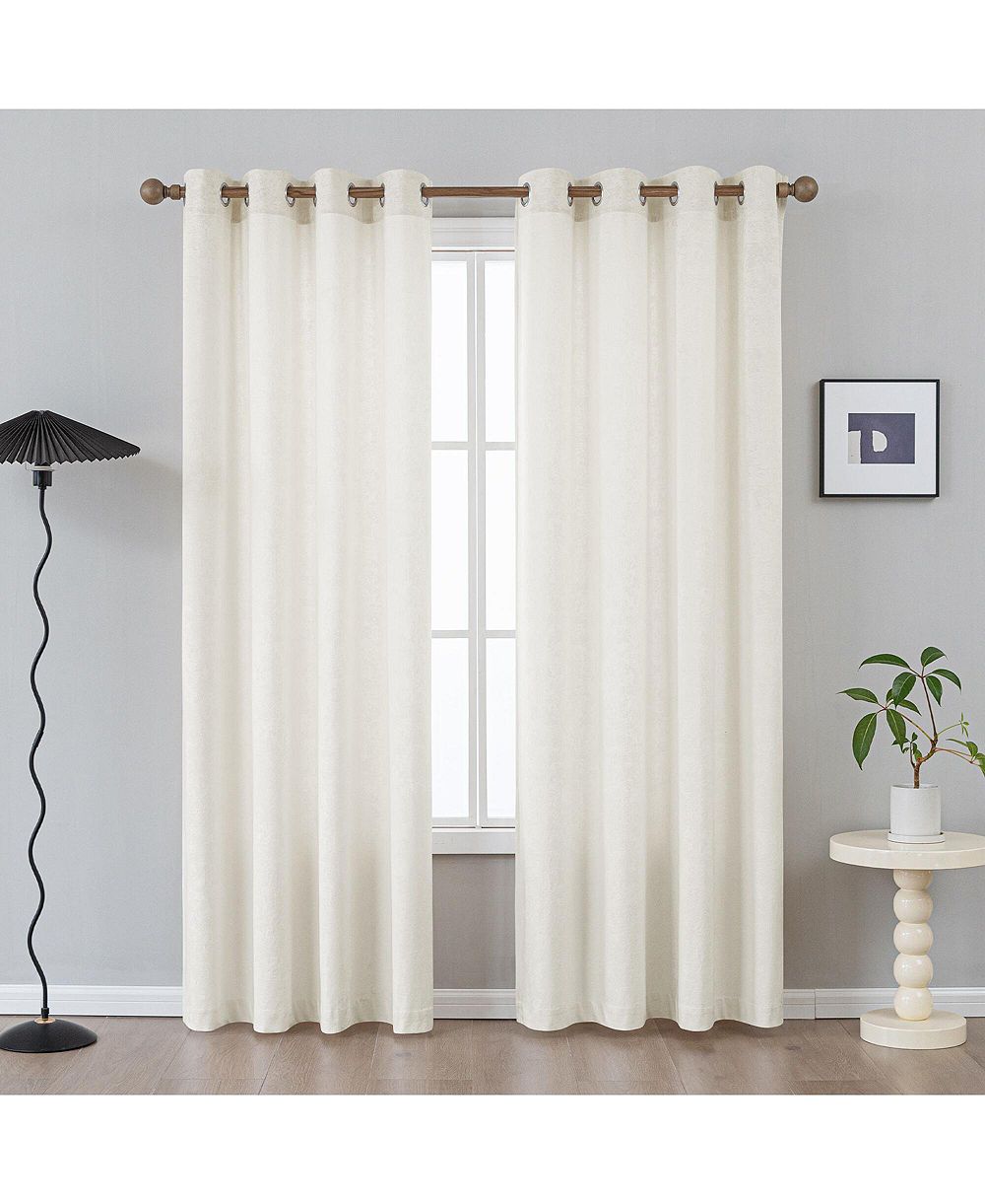 Комплект штор Awesome Home Fleece Textured Light Filtering с люверсами