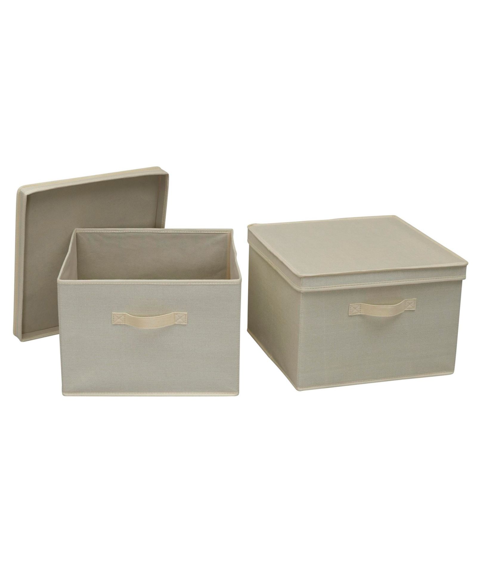 Household Essentials Square Storage Box with Lid, 15" x 15" x 10", Set of 2