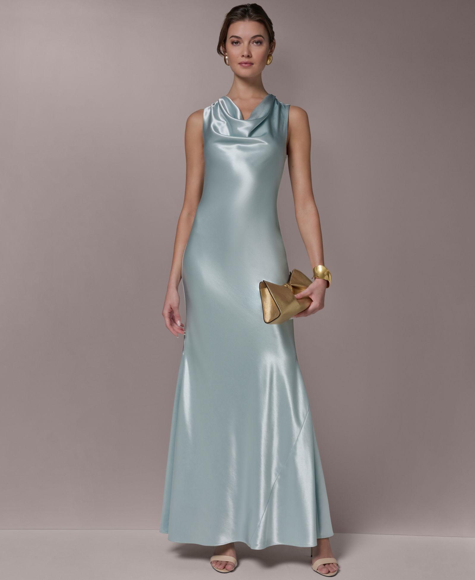 Женское вечернее платье Donna Karan New York Cowl Neck Ball Gown