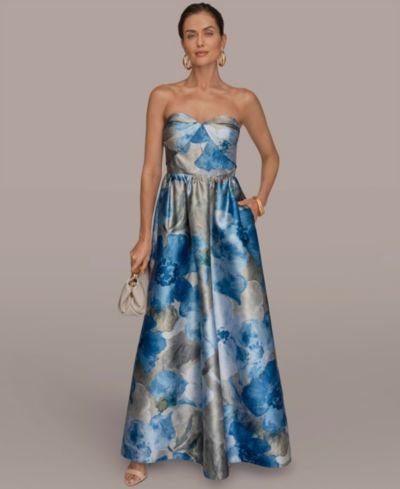 Donna Karan New York Women's Sweetheart Neck Floral Ball Gown