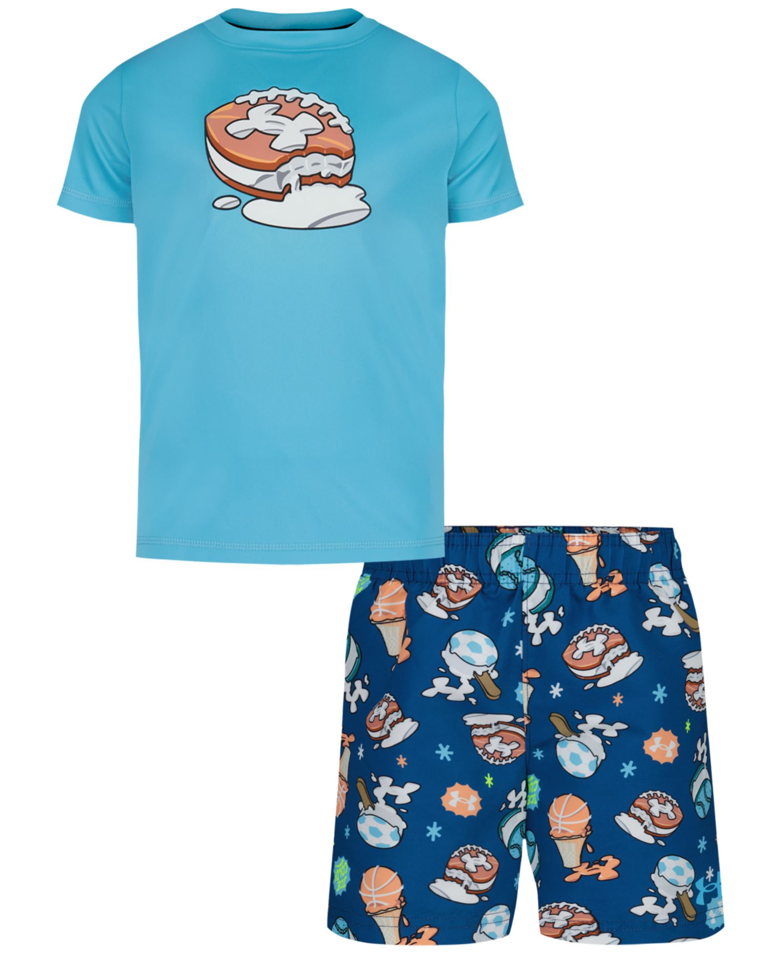 Комплект из футболки и шорт Under Armour Boys' 4-7 Ice-Cream с принтом
