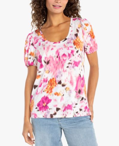 Женский топ Liverpool Los Angeles Petite Puff Sleeve Scoop Neck