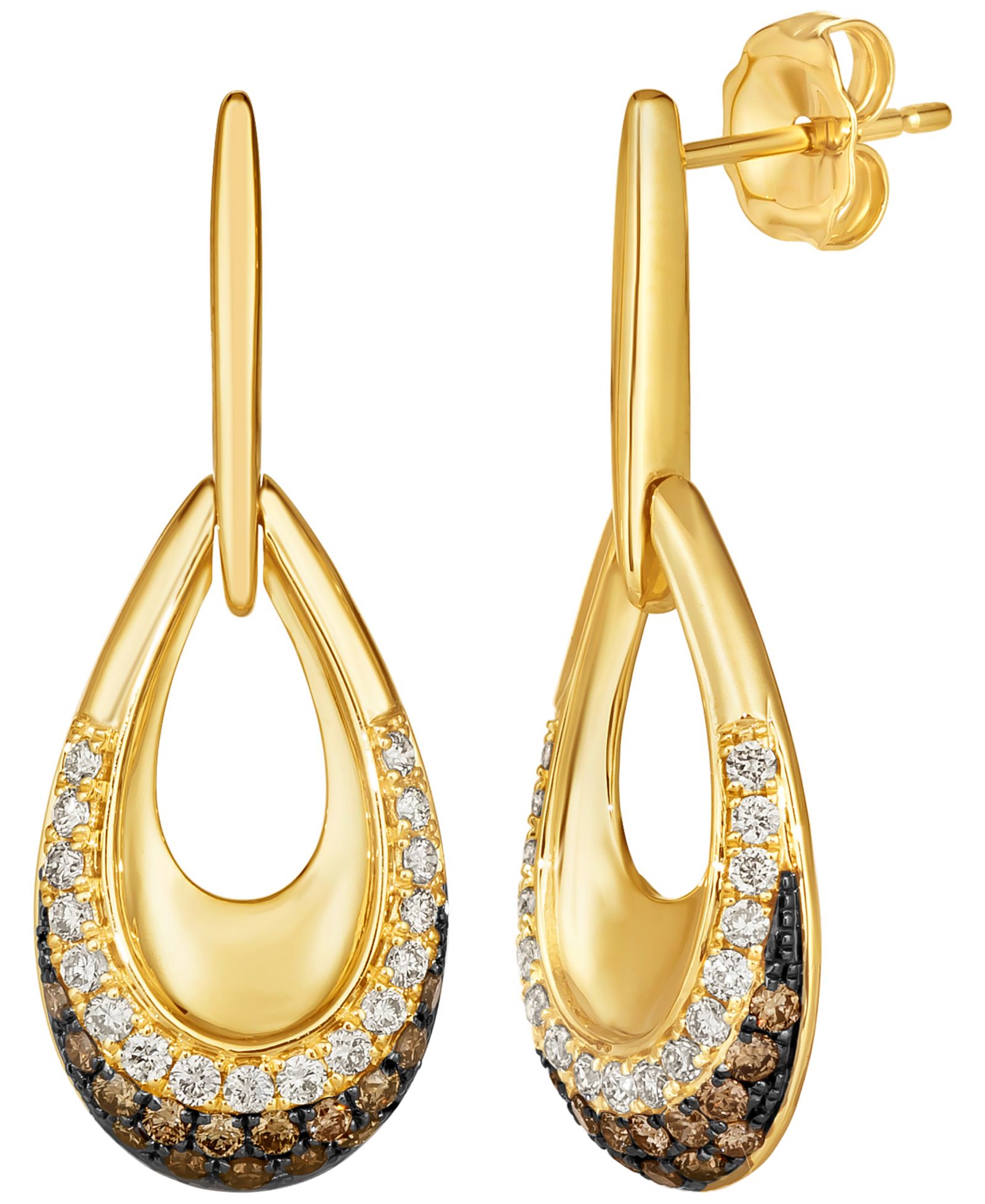 Le Vian серьги Chocolate Ombre Diamond 14k Honey Gold