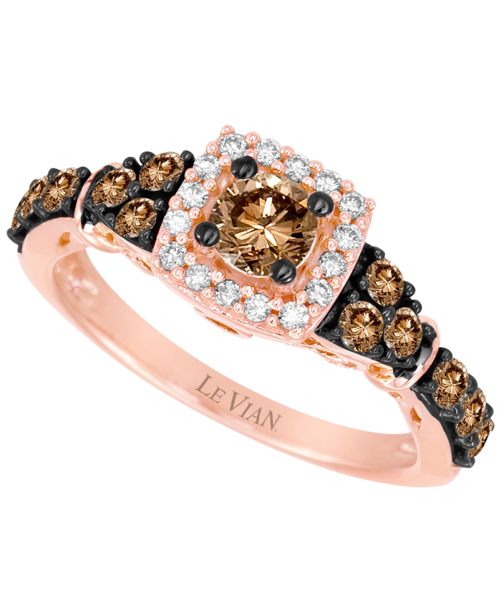 Кольцо Le Vian Chocolate Diamond (0.78 ct. t.w.) & Vanilla Diamond (0.11 ct. t.w.) в 14k Strawberry Gold